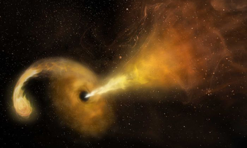 Hố đen siêu khối lượng phun vật chất sau khi xé toạc sao
